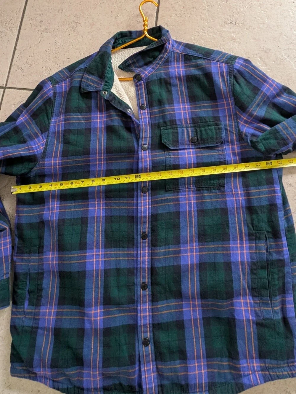 The North Face Men’s Campshire Sherpa Shirt/jacket PLAID GREEN/PURPLE XL
